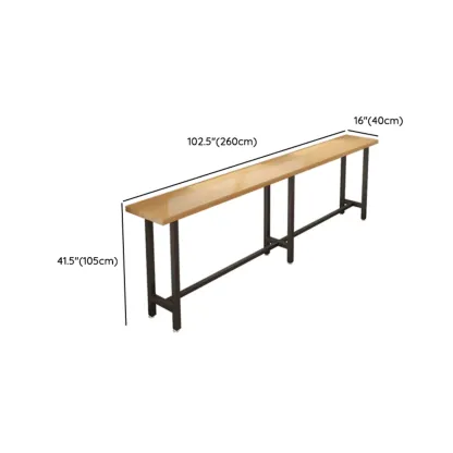 Footrest Natural Wooden Fixed Top Bar Tables Image - 24