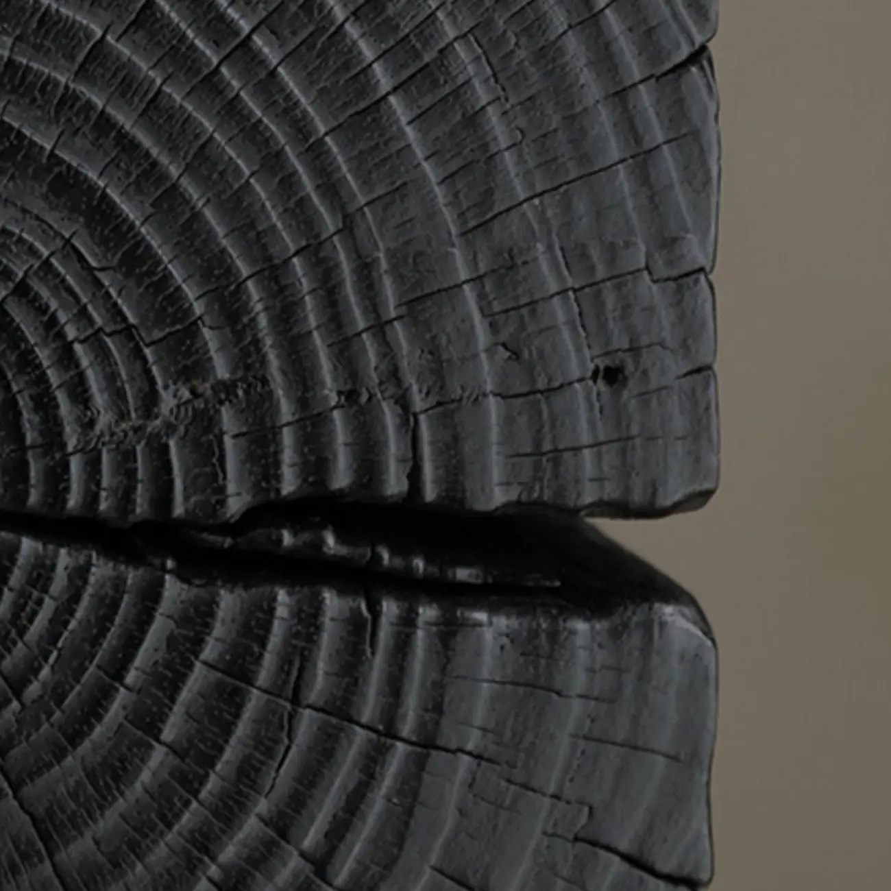 Modern Black Pine Wooden Square Stump End Table Image - 8 | homeyfad