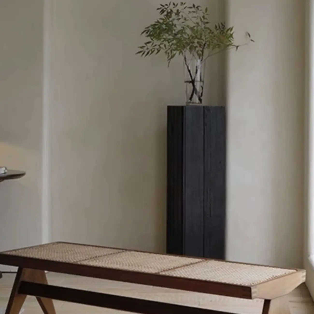 Modern Black Pine Wooden Square Stump End Table Image - 13 | homeyfad