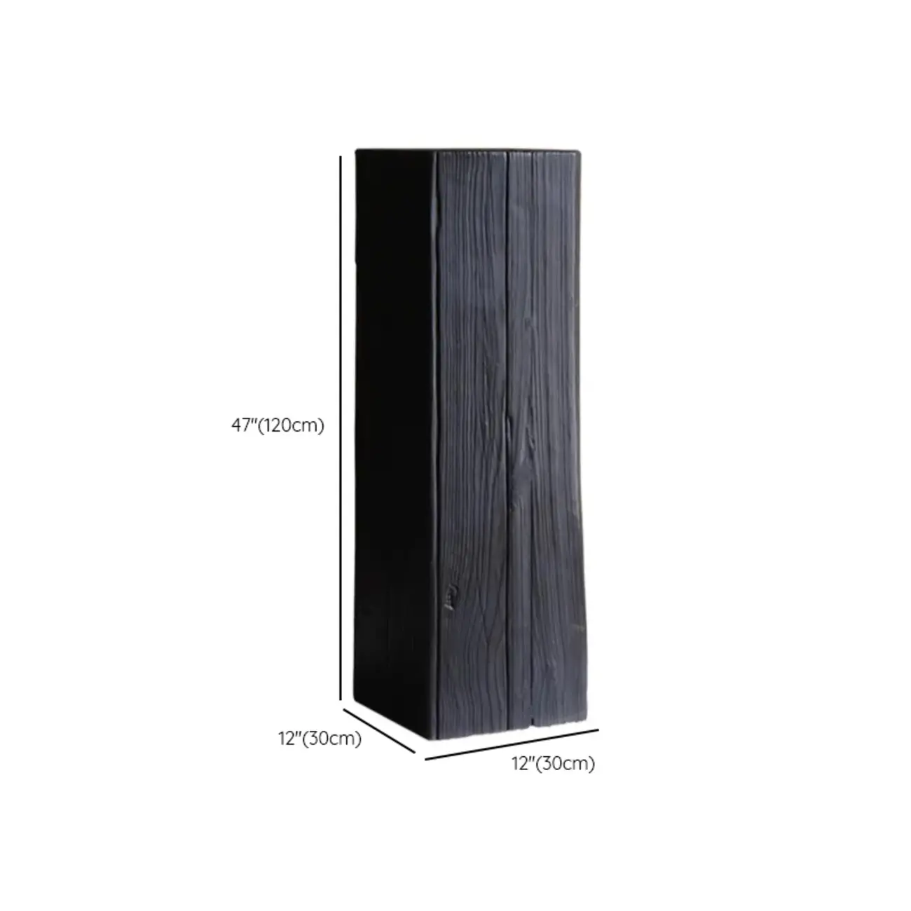 Modern Black Pine Wooden Square Stump End Table Image - 21 | homeyfad