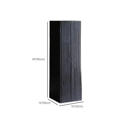 Modern Black Pine Wooden Square Stump End Table Image - 22