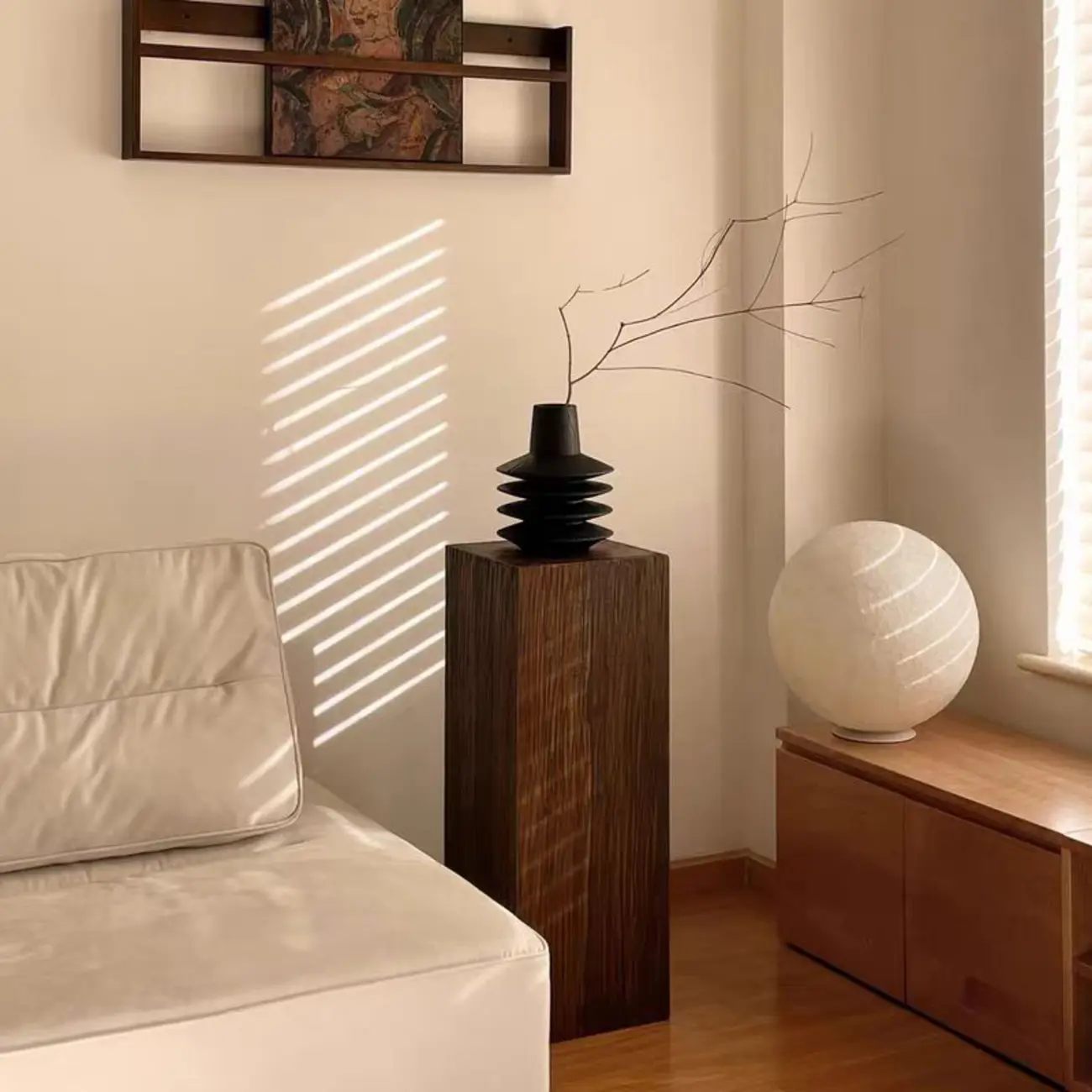 Pillar Rustic Pine Wood Square Accent Side Table Image - 1 | homeyfad