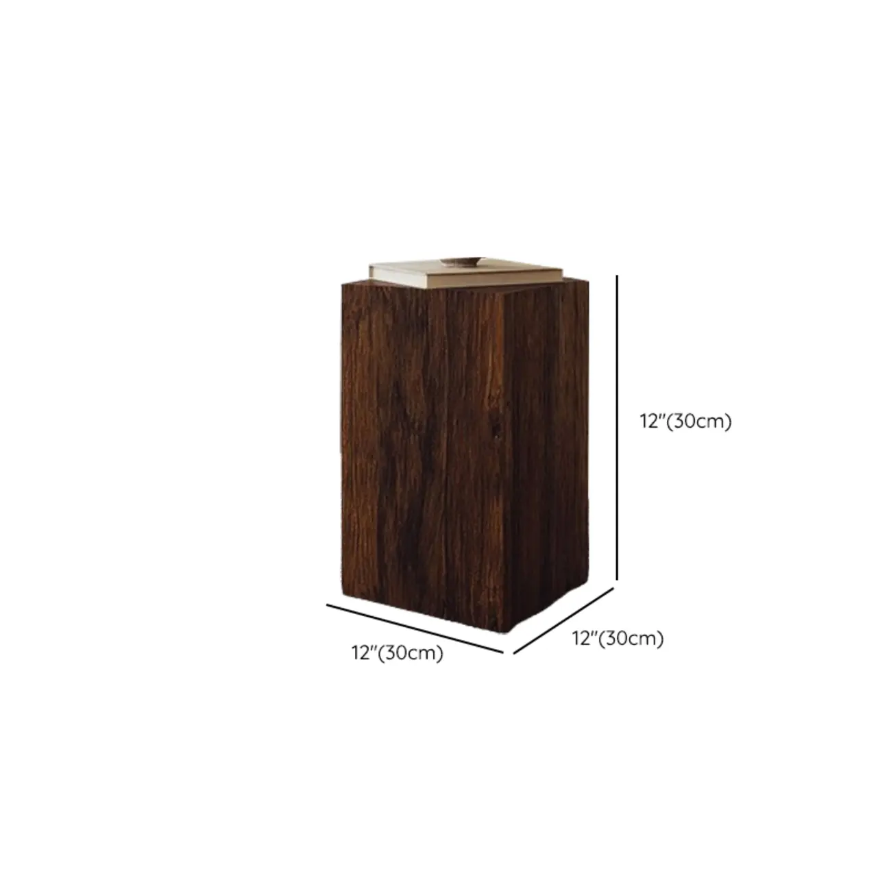 Pillar Rustic Pine Wood Square Accent Side Table #size | homeyfad