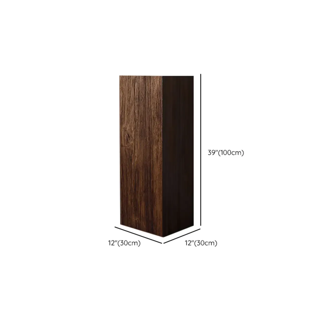 Pillar Rustic Pine Wood Square Accent Side Table Image - 15