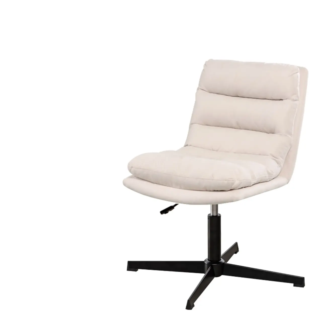 Casual Beige Leather Adjustable Office Chair Image - 4 | homeyfad