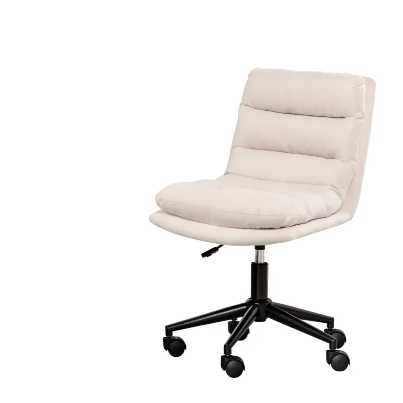 Casual Beige Leather Adjustable Office Chair Image - 5 | homeyfad
