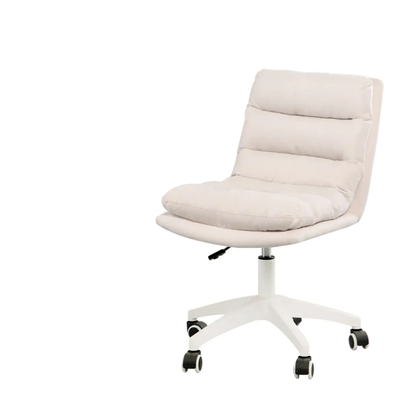 Casual Beige Leather Adjustable Office Chair Image - 7 | homeyfad