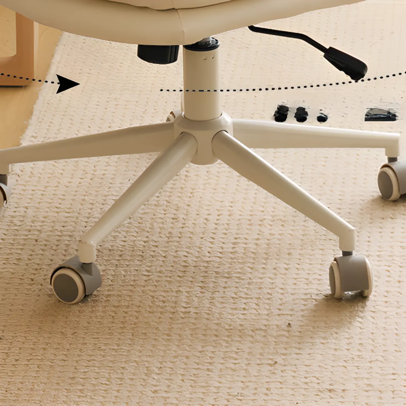 Casual Beige Leather Adjustable Office Chair Image - 17 | homeyfad