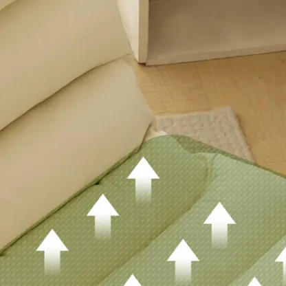 Casual Beige Leather Adjustable Office Chair Image - 22