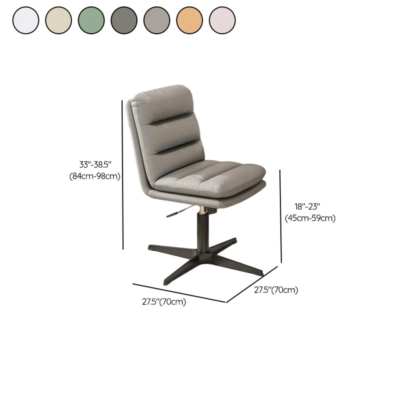 Casual Beige Leather Adjustable Office Chair Image - 40 | homeyfad