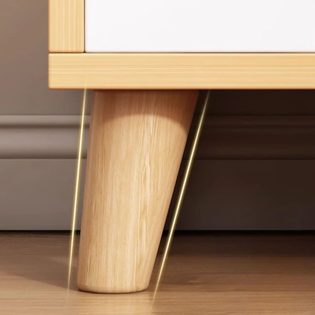 Tall Gray 4-Tier Open Back Wood Bookshelf with Drawer Image - 12 | homeyfad