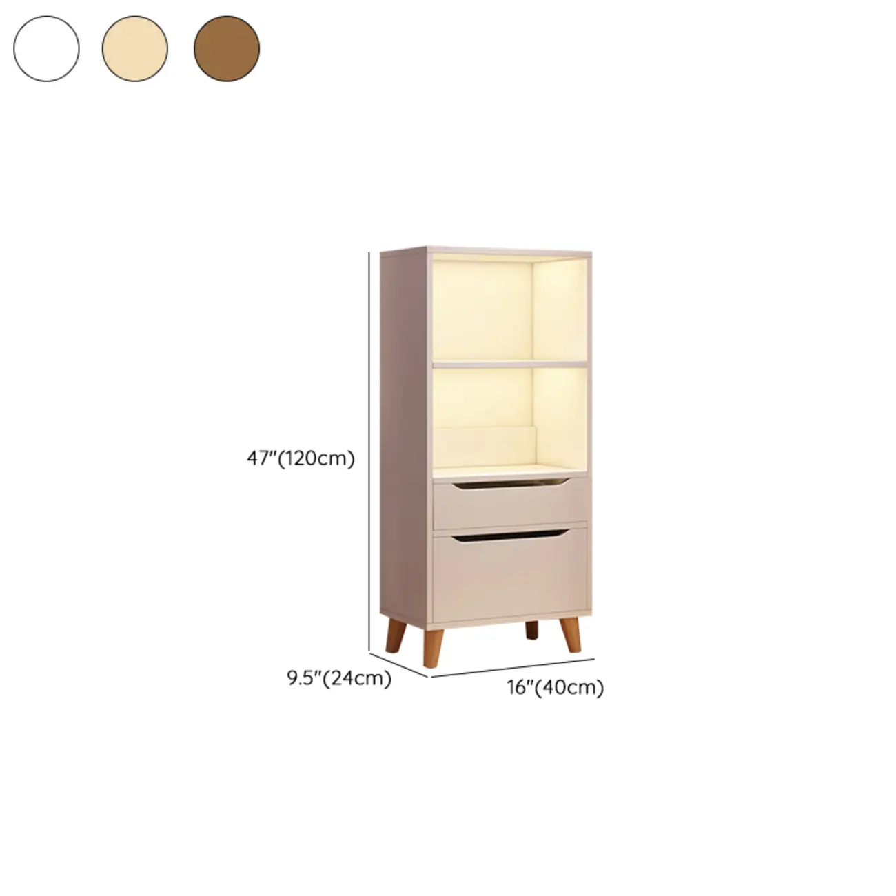 Tall Gray 4-Tier Open Back Wood Bookshelf with Drawer Image - 29 | homeyfad