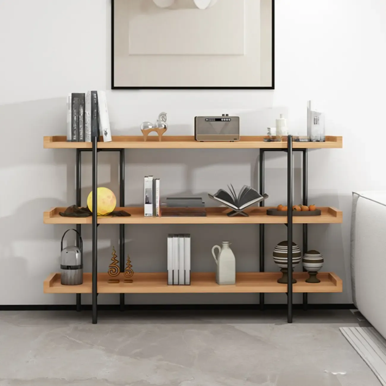 Etagere 5-Tier Modern Wood Open Bookcase Image - 3