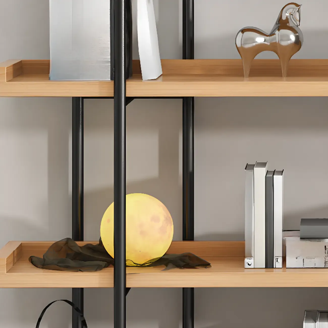 Etagere 5-Tier Modern Wood Open Bookcase Image - 4