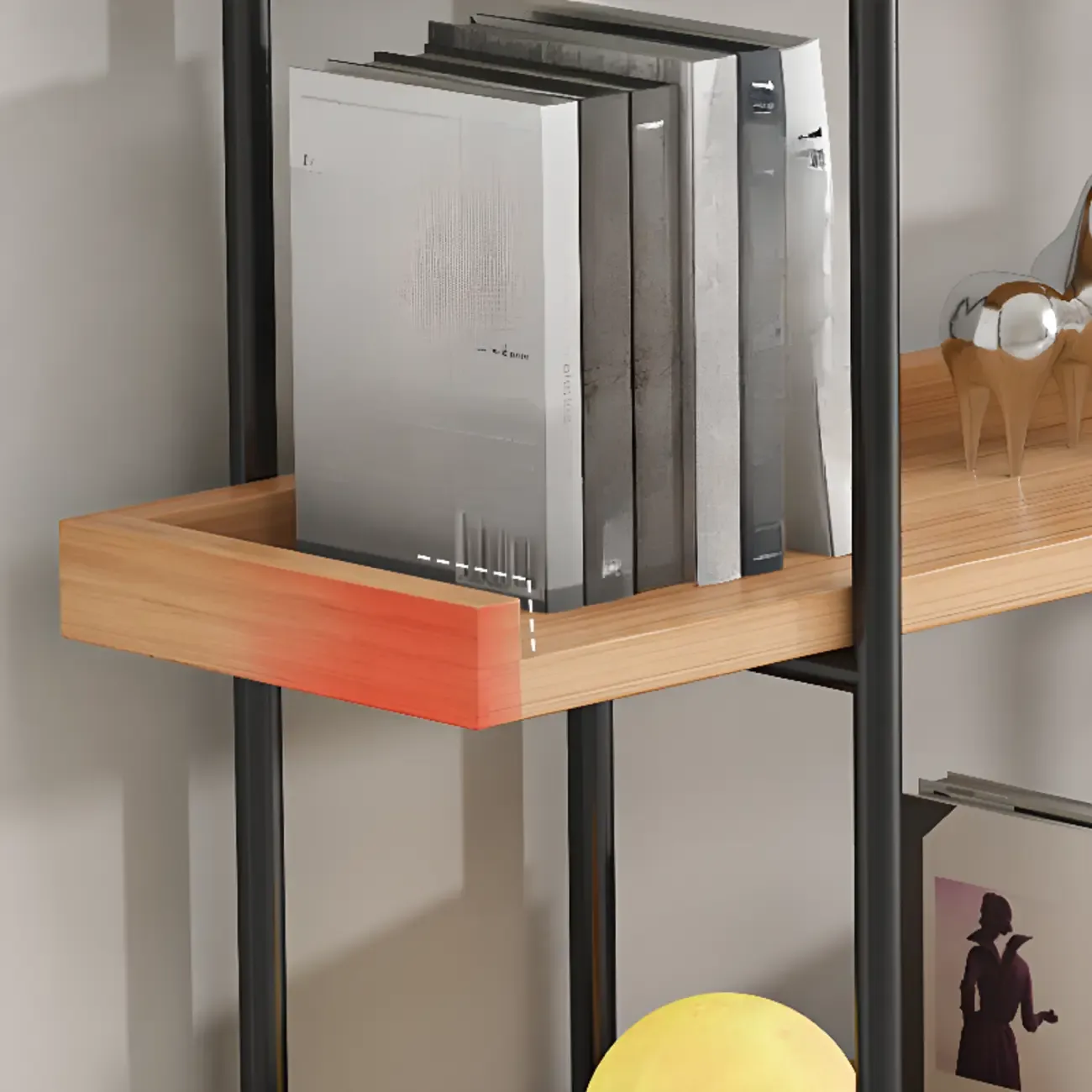 Etagere 5-Tier Modern Wood Open Bookcase Image - 7