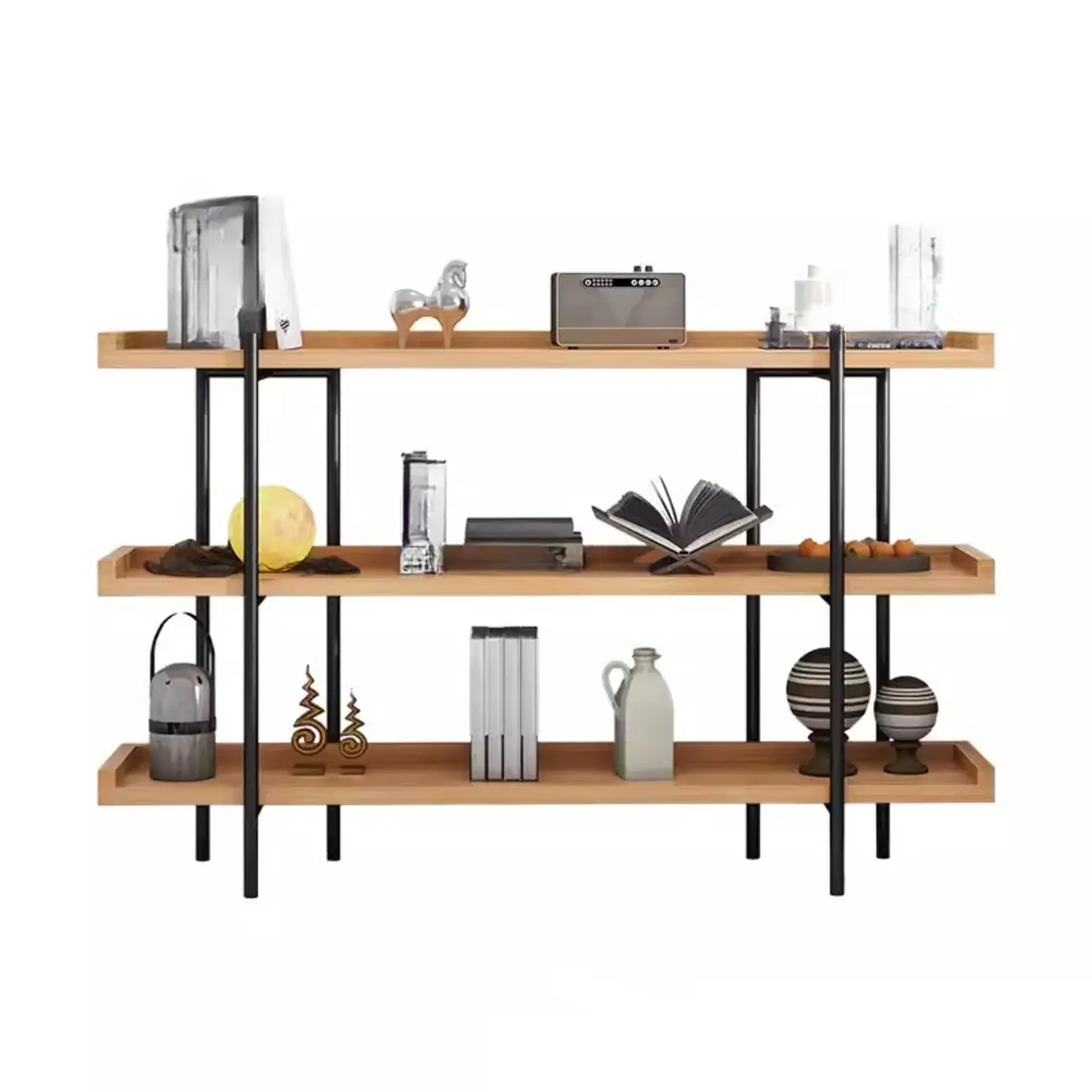 Etagere 5-Tier Modern Wood Open Bookcase Image - 9 | homeyfad