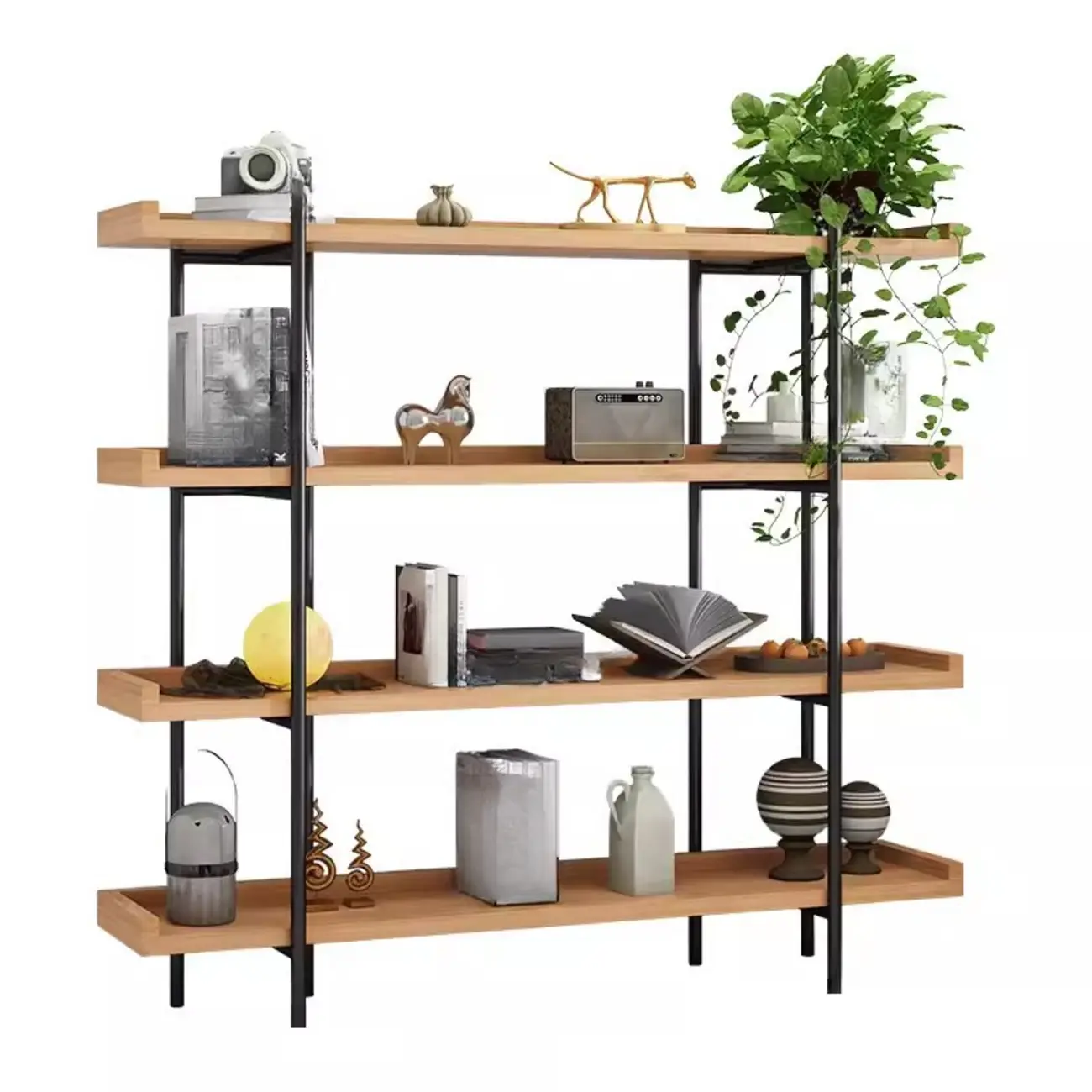 Etagere 5-Tier Modern Wood Open Bookcase Image - 10 | homeyfad
