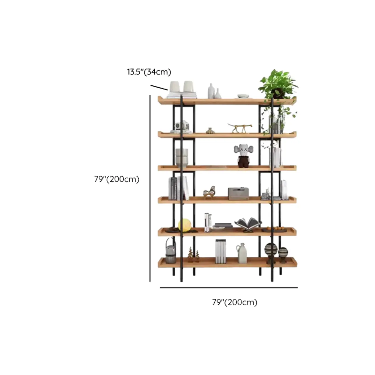 Etagere 5-Tier Modern Wood Open Bookcase Image - 20 | homeyfad