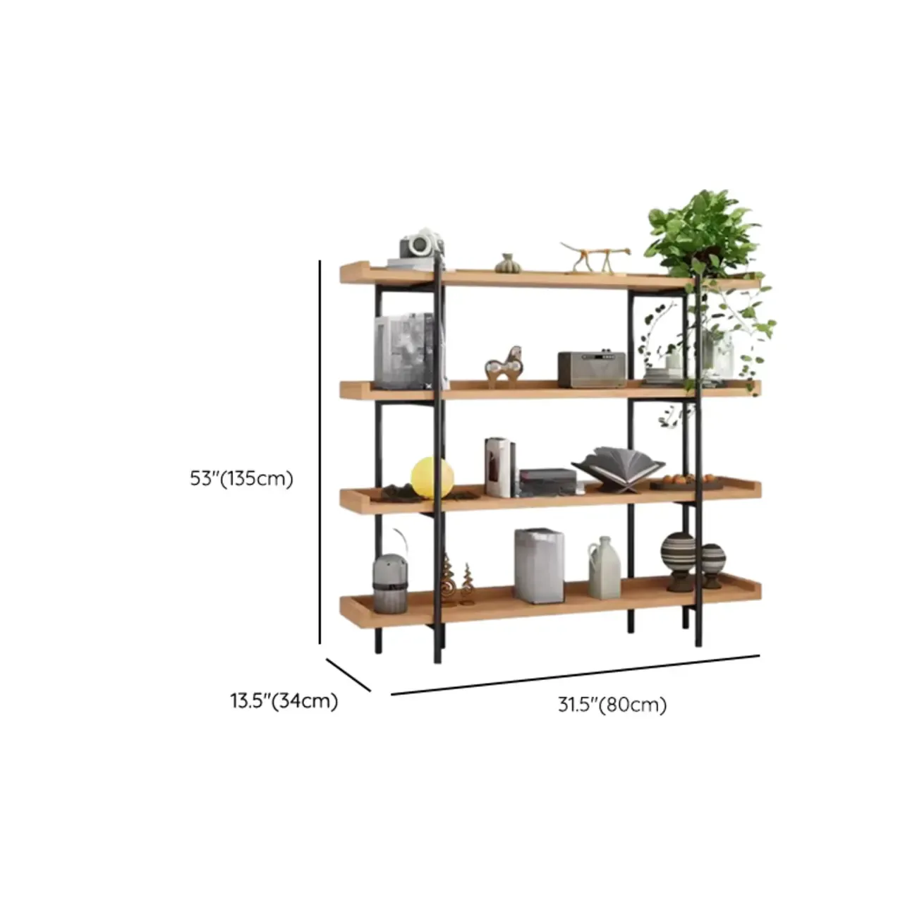 Etagere 5-Tier Modern Wood Open Bookcase Image - 23