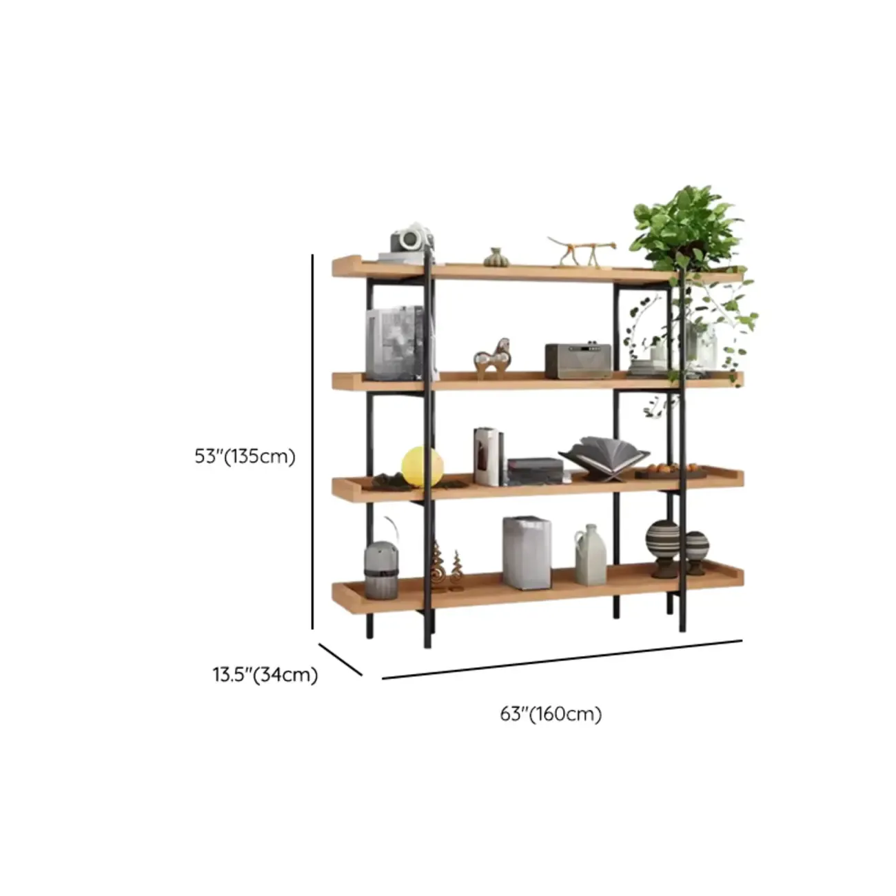 Etagere 5-Tier Modern Wood Open Bookcase Image - 35