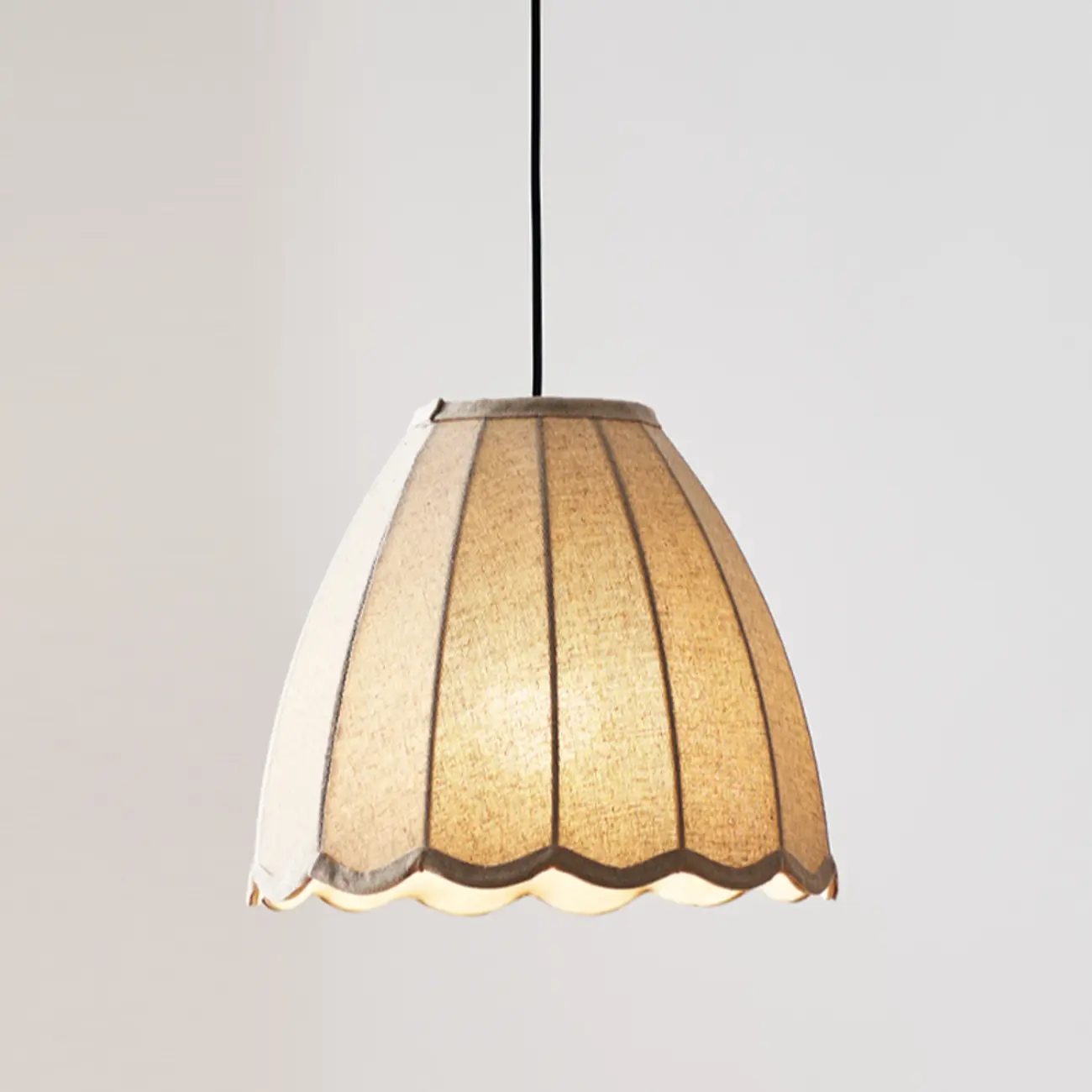 Modern Beige Fabric Pendant Light Hanging Fixture Cone Shape Image - 10 | homeyfad