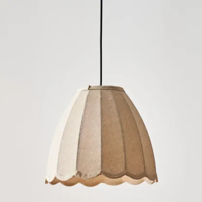 Modern Beige Fabric Pendant Light Hanging Fixture Cone Shape Image - 11