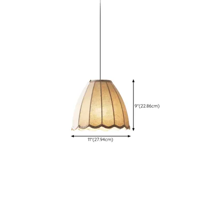 Modern Beige Fabric Pendant Light Hanging Fixture Cone Shape #size