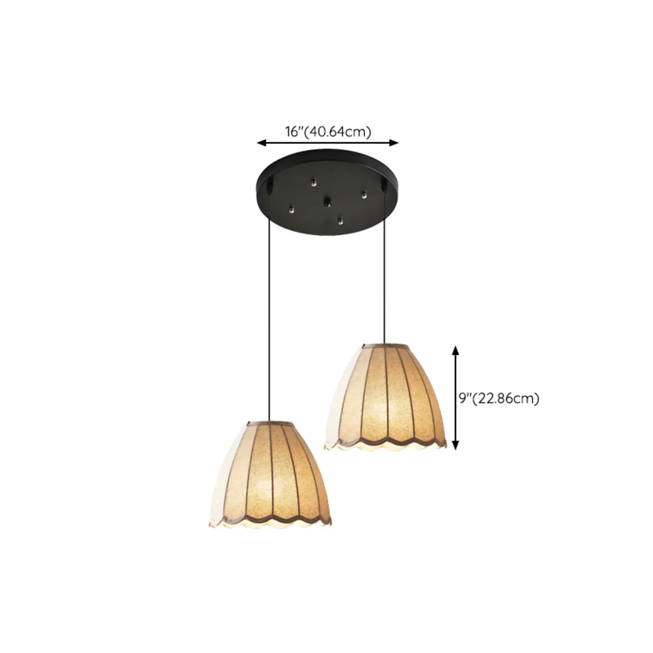 Modern Beige Fabric Pendant Light Hanging Fixture Cone Shape Image - 16 | homeyfad