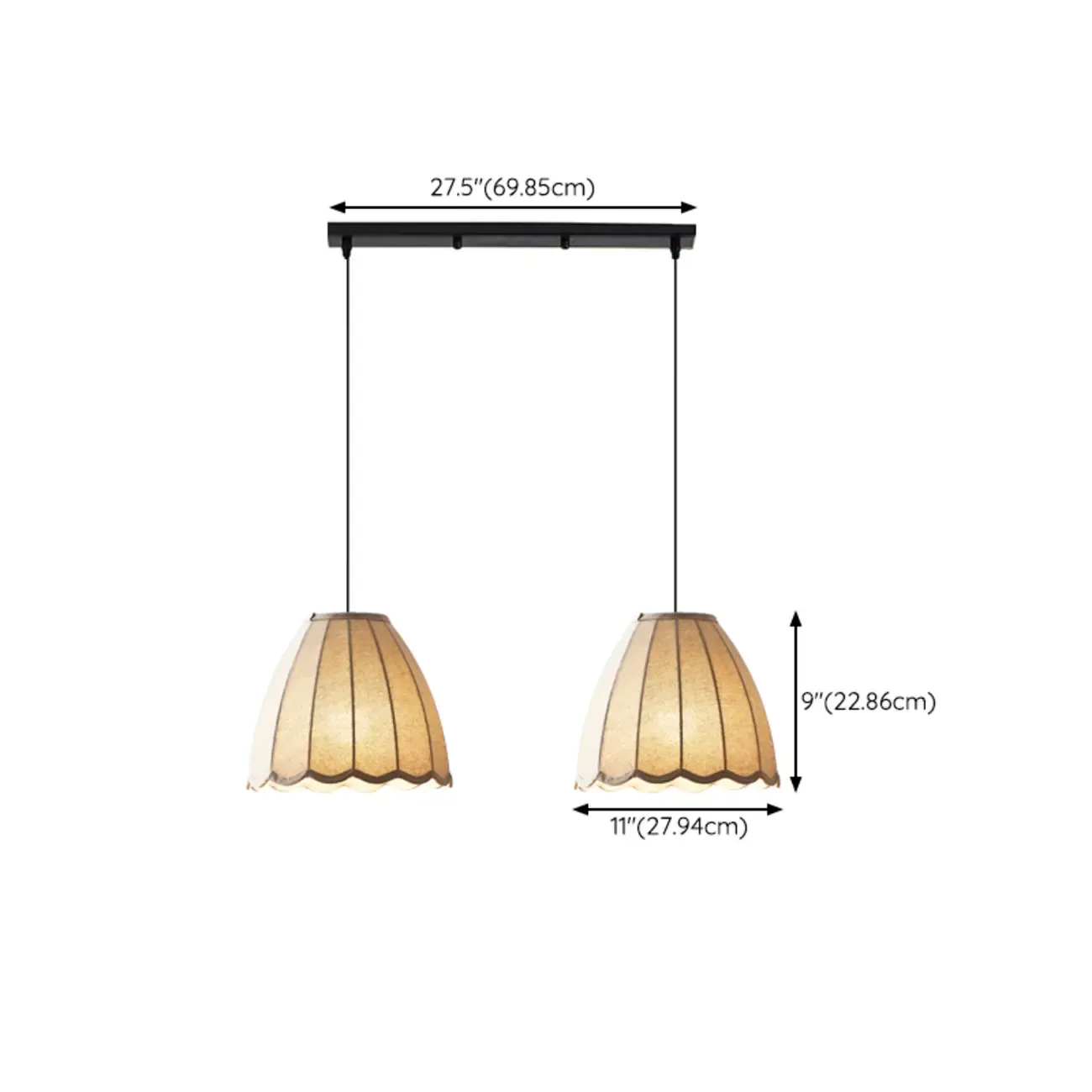 Modern Beige Fabric Pendant Light Hanging Fixture Cone Shape Image - 17