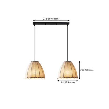 Modern Beige Fabric Pendant Light Hanging Fixture Cone Shape Image - 17