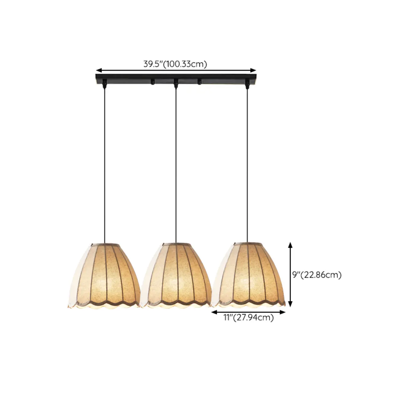 Modern Beige Fabric Pendant Light Hanging Fixture Cone Shape Image - 19 | homeyfad