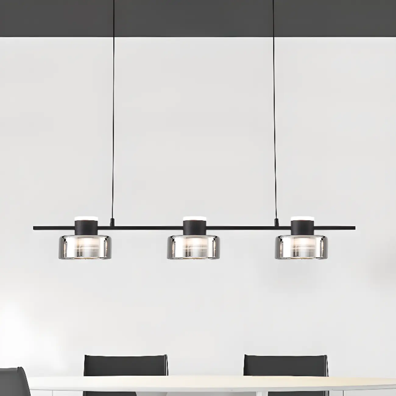 Modern Dimmable LED Drum Pendant Light for Kitchen Island Image - 1 | homeyfad