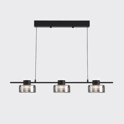 Modern Dimmable LED Drum Pendant Light for Kitchen Island Image - 2