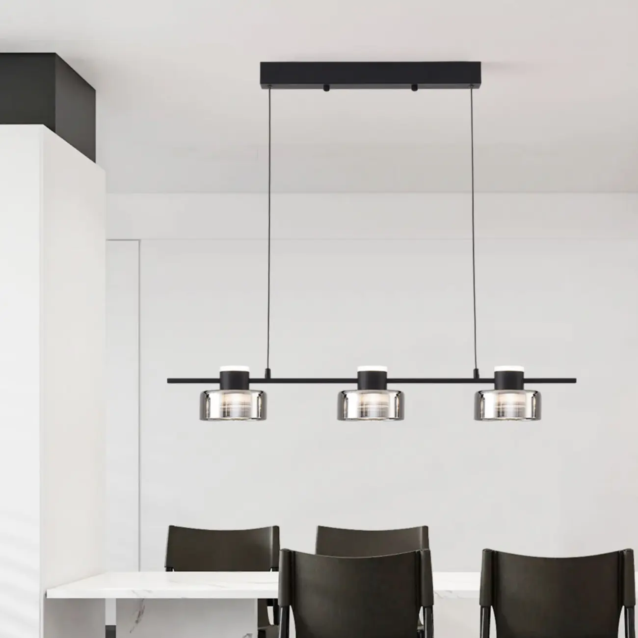 Modern Dimmable LED Drum Pendant Light for Kitchen Island Image - 5 | homeyfad
