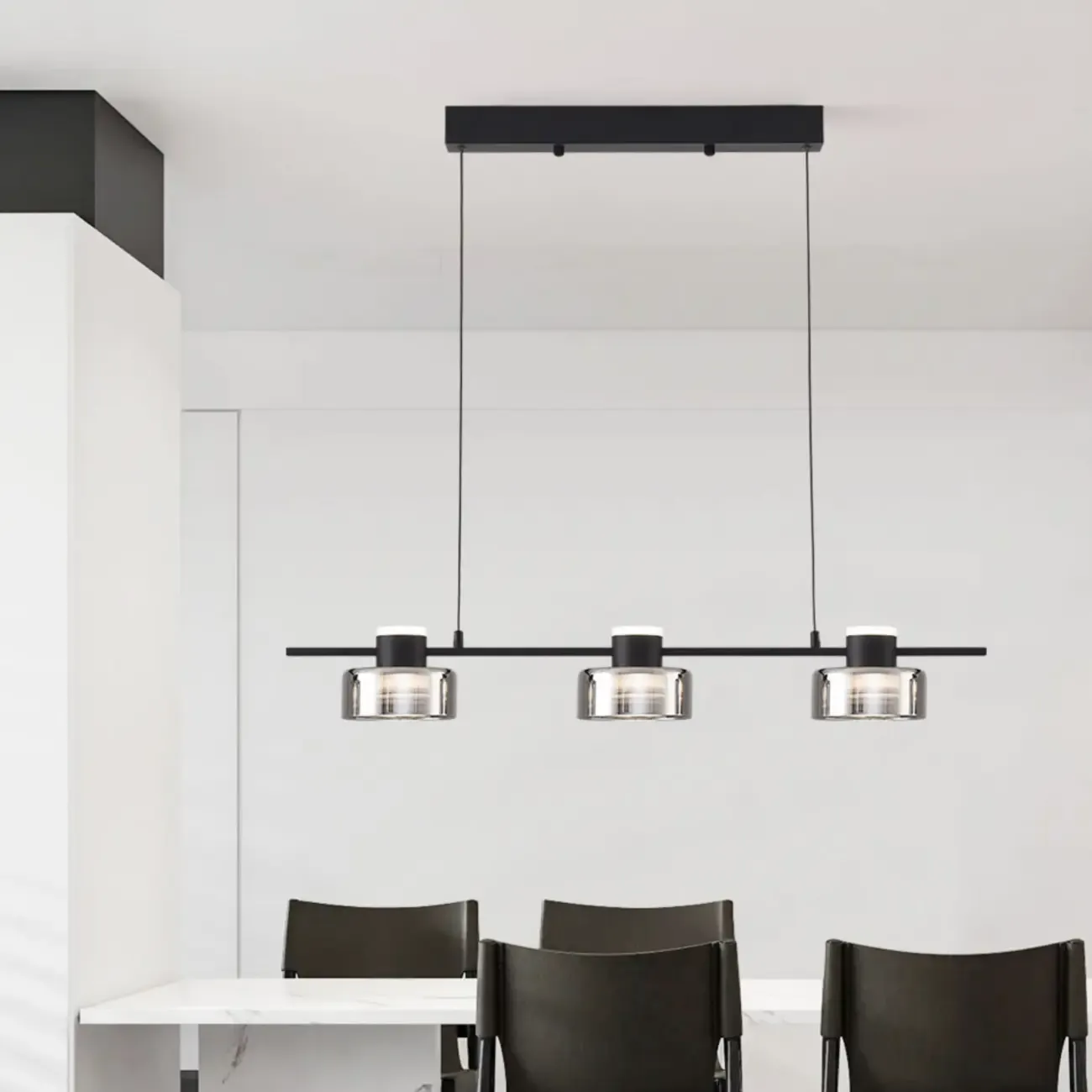 Modern Dimmable LED Drum Pendant Light for Kitchen Island Image - 5