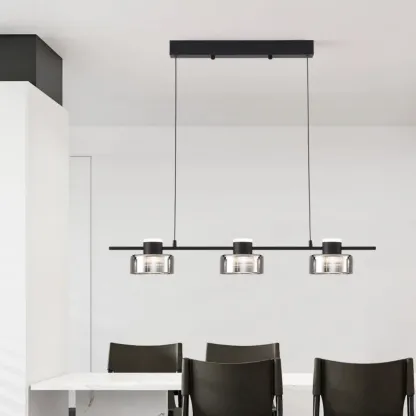 Modern Dimmable LED Drum Pendant Light for Kitchen Island Image - 5