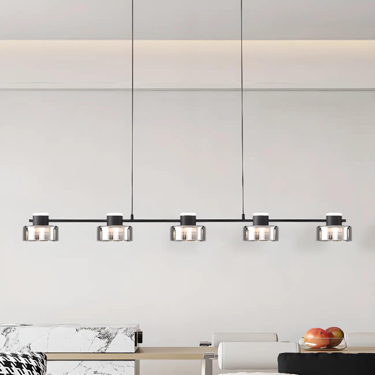 Modern Dimmable LED Drum Pendant Light for Kitchen Island Image - 6 | homeyfad