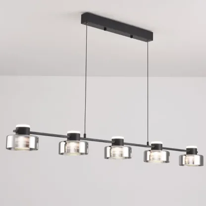 Modern Dimmable LED Drum Pendant Light for Kitchen Island Image - 8