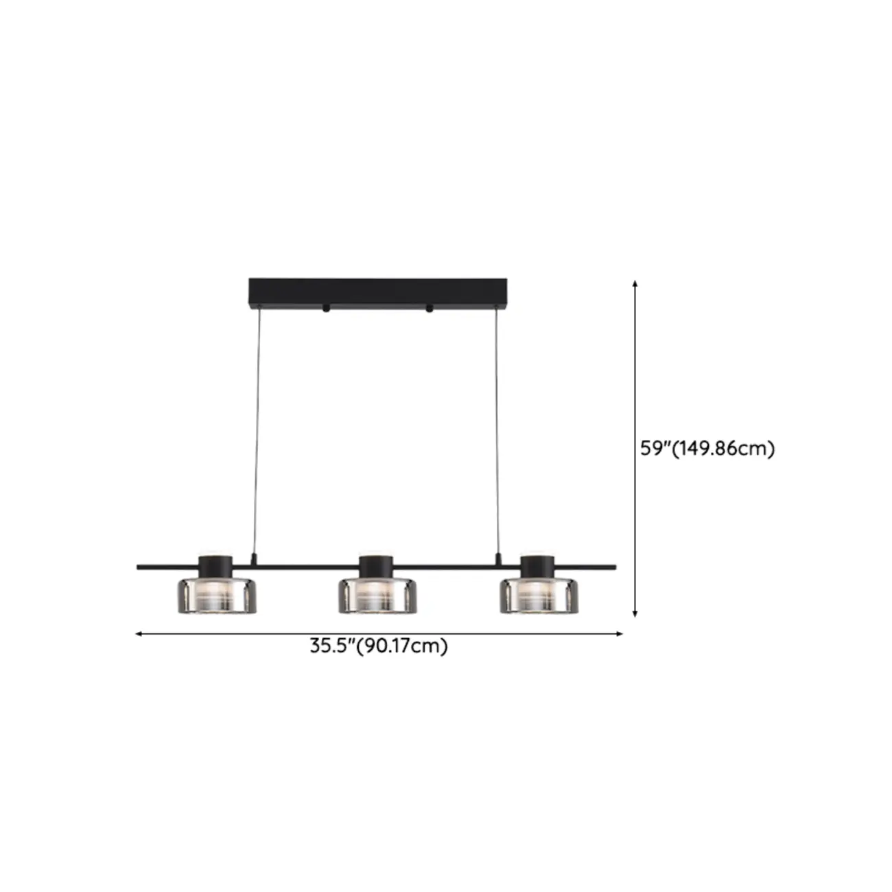 Modern Dimmable LED Drum Pendant Light for Kitchen Island #size | homeyfad