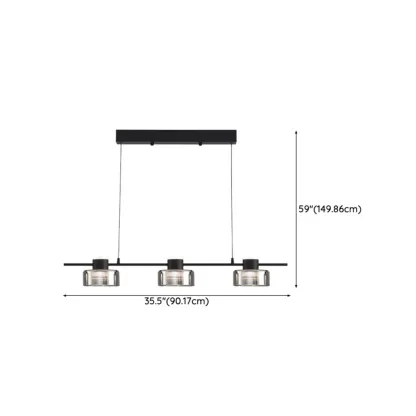 Modern Dimmable LED Drum Pendant Light for Kitchen Island #size