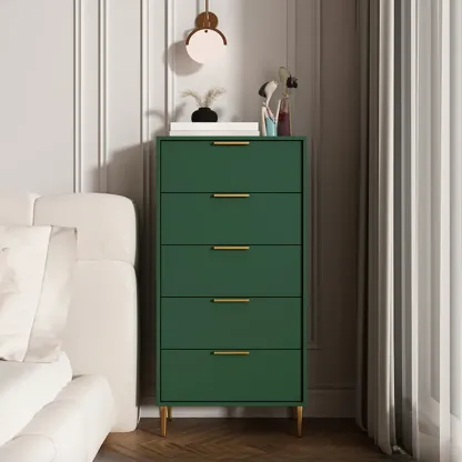 Gray 5-drawer Modern Engineered Wood Lingerie Chest Image - 7