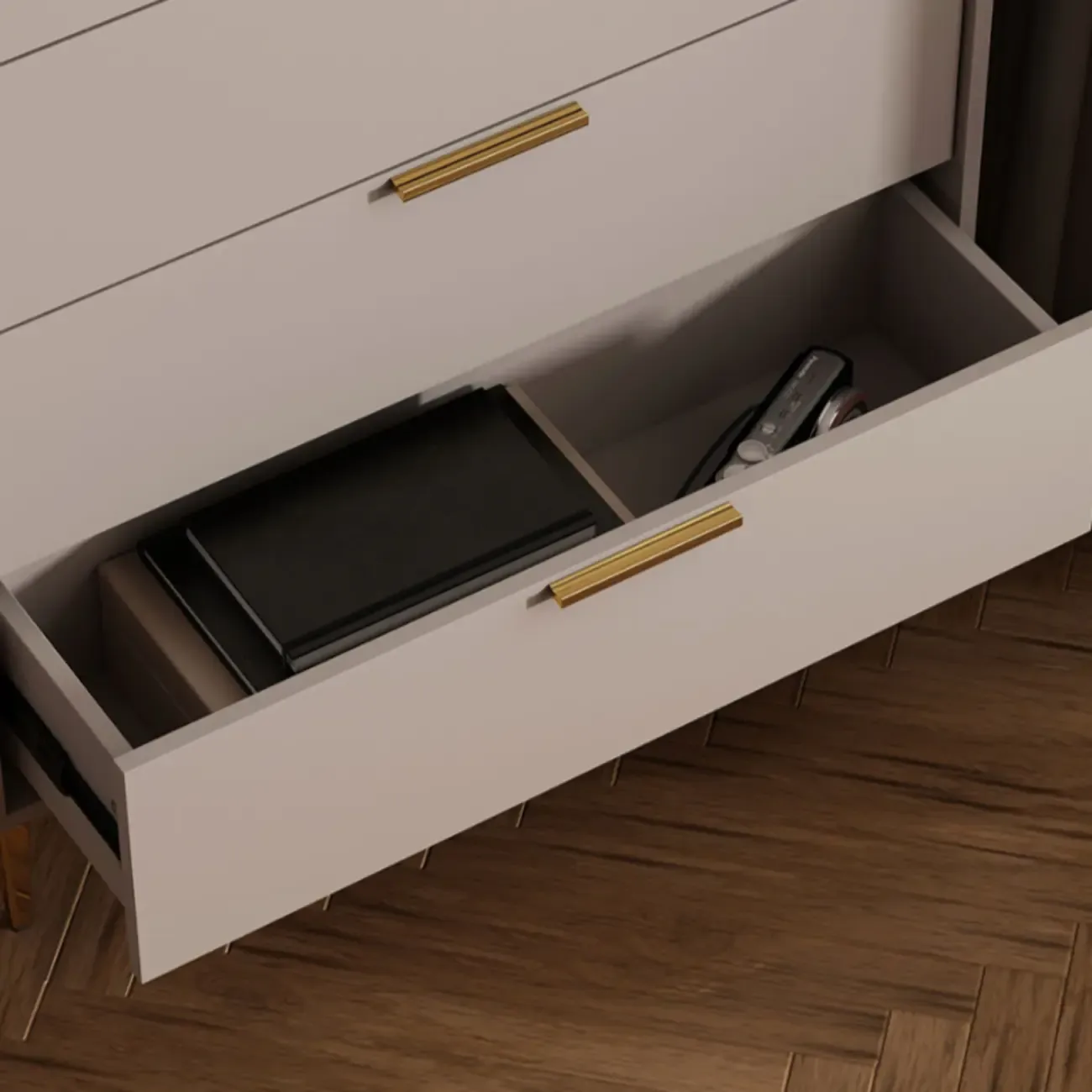 Gray 5-drawer Modern Engineered Wood Lingerie Chest Image - 12