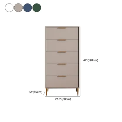 Gray 5-drawer Modern Engineered Wood Lingerie Chest #size