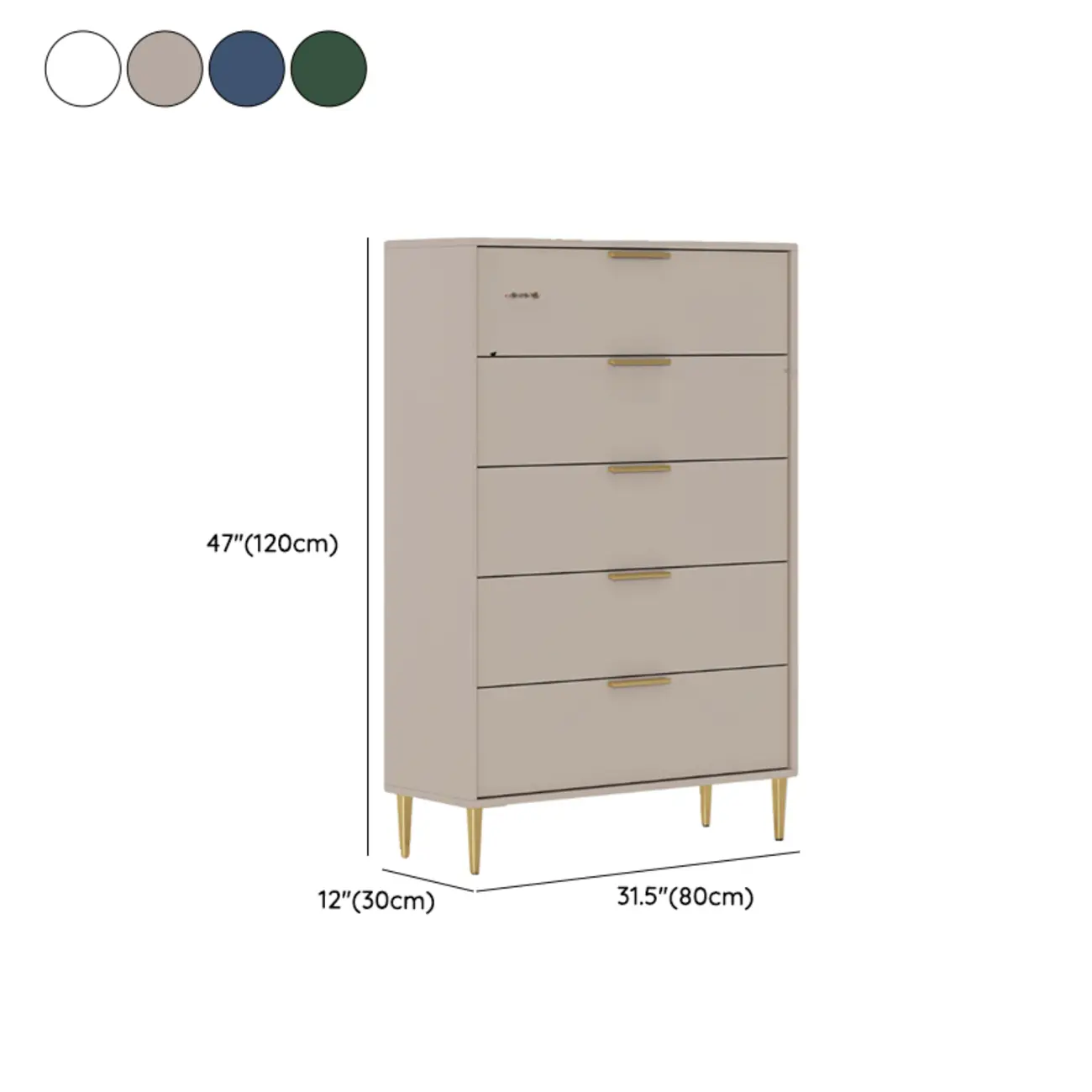 Gray 5-drawer Modern Engineered Wood Lingerie Chest Image - 17 | homeyfad