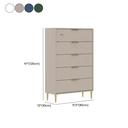 Gray 5-drawer Modern Engineered Wood Lingerie Chest Image - 17