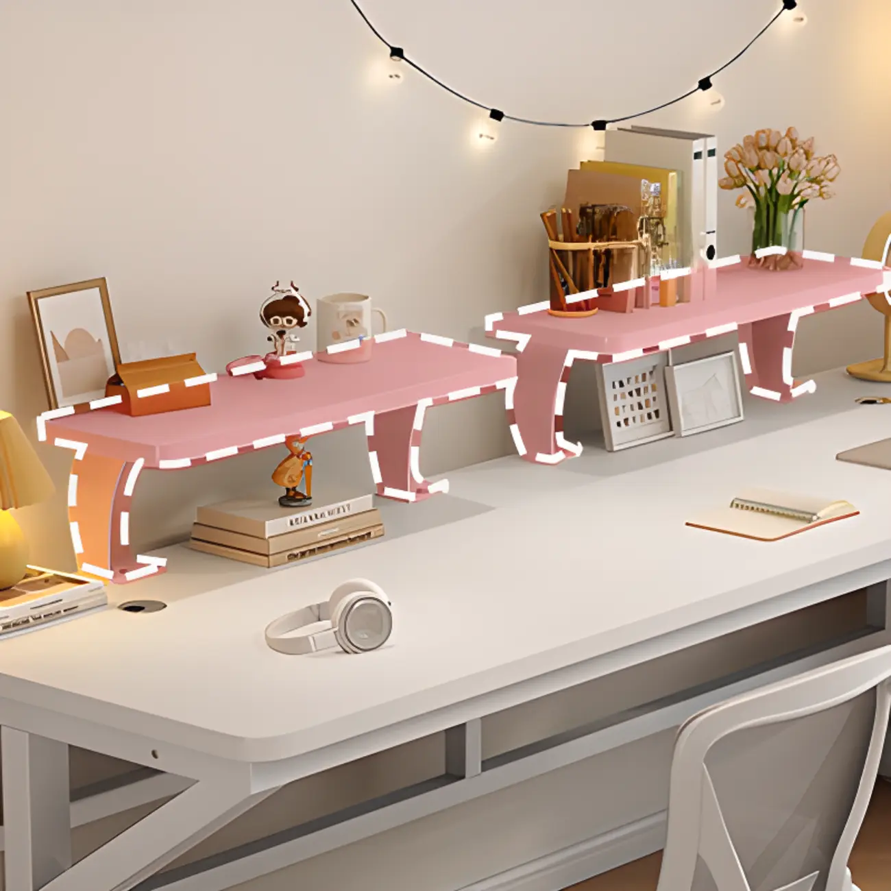 Modern Metal Rectangle Office Desk with White Top for Home Image - 7 | homeyfad