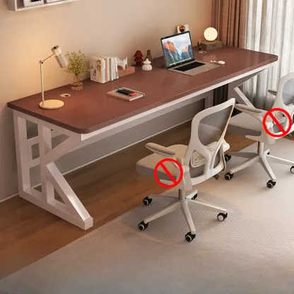 Modern Metal Rectangle Office Desk with White Top for Home Image - 20