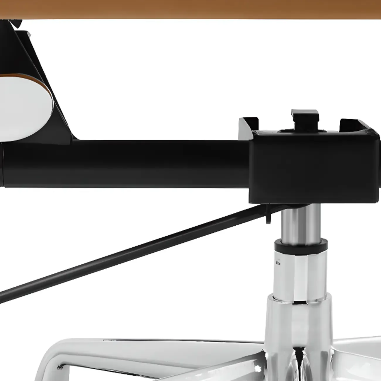 Modern Silver Metal White Leather Swivel Office Chair Image - 10