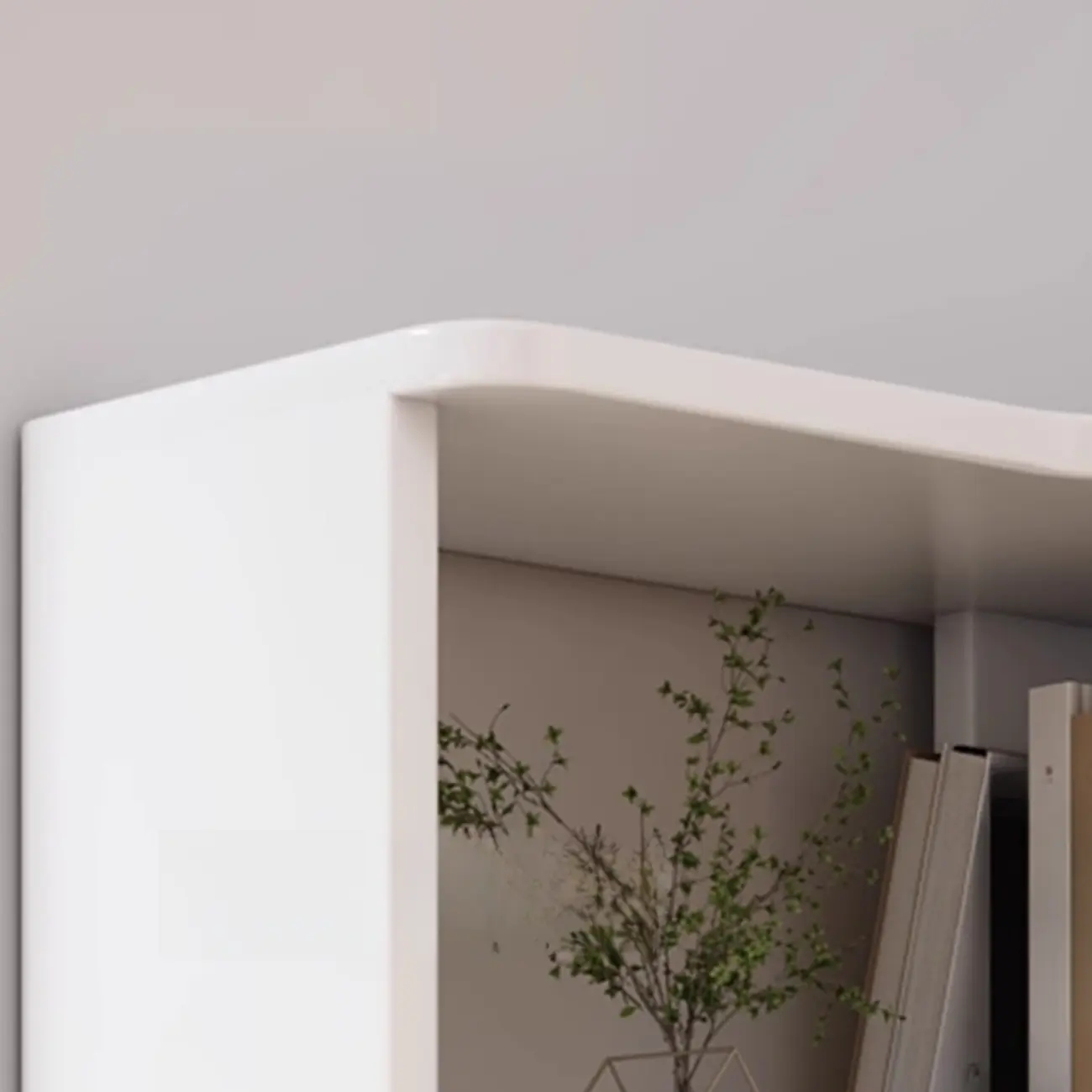 L-Shaped 6-Tier Wood Corner Display Bookcase Image - 8 | homeyfad