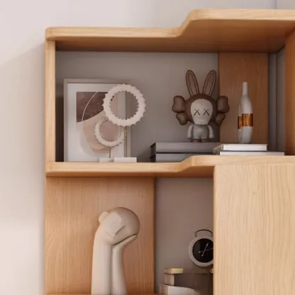 L-Shaped 6-Tier Wood Corner Display Bookcase Image - 10